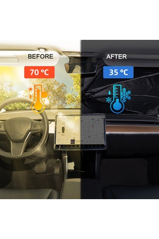 Youtek Tesla Model 3/y İçin Katlanabilir Güneşlik Şemsiye, Güneşten Koruma Ve Isı Yalıtımı Sağlar