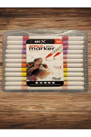 Art-x Acrylic Marker Duo Marker Çift Uçlu Su Bazlı Boyama Kalemi 36 Renk Set