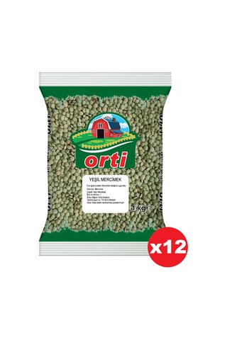 Orti Yeşil Mercimek 1 Kg. x 12 Adet