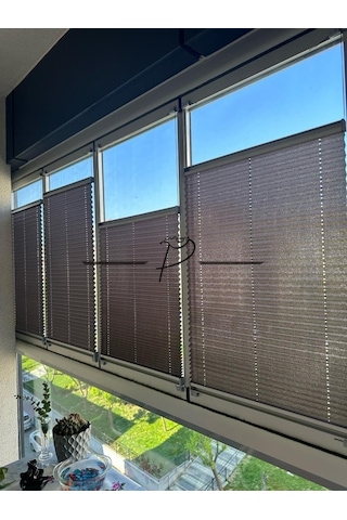 Rendecioğlutekstil Plise Perde Cam Balkon Akordiyon Perde Sistemleri 11 Renk Seçeneği 100 X 120 Gri Genel