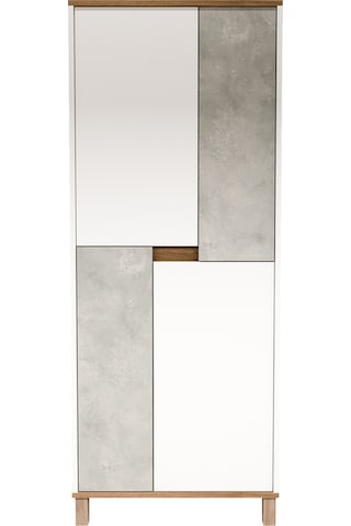 Nord Çok Amaçlı Dolap Mutfak Kiler Erzak Banyo Dolabı 175cm Sepet-beyaz-taş Nd15-sw Beyaz - Gri