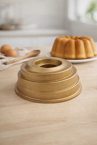 Anafor Döküm Kek Kalıbı 25cm Gold Gold