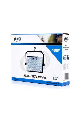 100w Güneş Enerjili Led Işık Solar Projektör - Fener Kamp - Dış Mekan 3 Farklı Led Işık 348960 Lmb Bx40