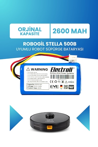 Robogil Stella 500b Uyumlu Batarya Standart Kapasite 2600mah Pil