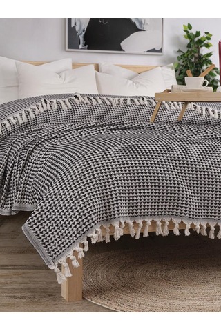 Battaniye Pamuk Piramid 180x200 Cm Siyah