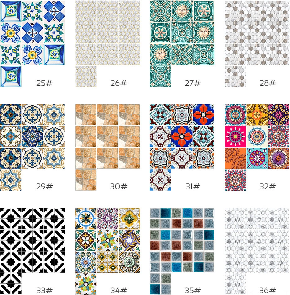 Hombey 20x20cm Medeniyet Stili Pvc Zemin Sticker - 10 Adet, Kolay Uygulama, Kaliteli Görüntü, Kirli Kalmadan Çıkarılabilir, Ev Dekoru İçin Cz10p011-9 Diğer