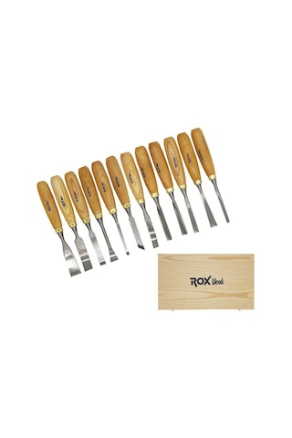Rox Wood 9097 Ahşap Oyma Iskarpela Seti 12 Parça Ahşap  Kutulu