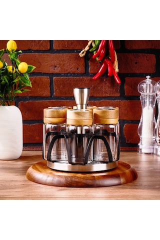 Arow Ellery Akasya Serisi Tr-6549 7li Baharat Seti 130 Ml Şeffaf