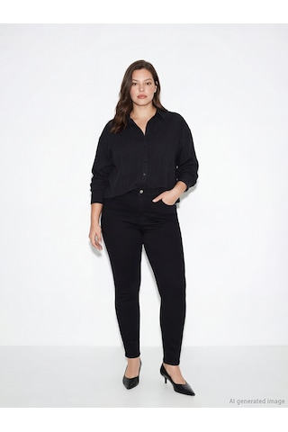 Lcwaıkıkı Classic Siyah Slim Mom Kadın Jean Pantolon