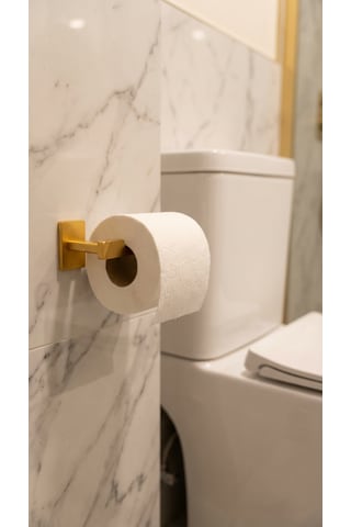 Premium Gold Alüminyum Banyo Ve Tuvalet Kağıtlığı Yapışkanlı Altın