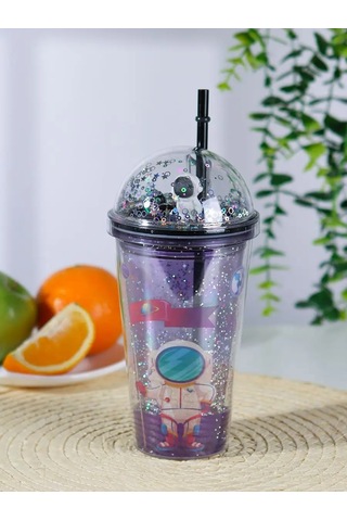 Miland Soğuk İçecekler İçin Kapağı Ve Pipeti Olan Plastik Bardak 169656466 Siyah