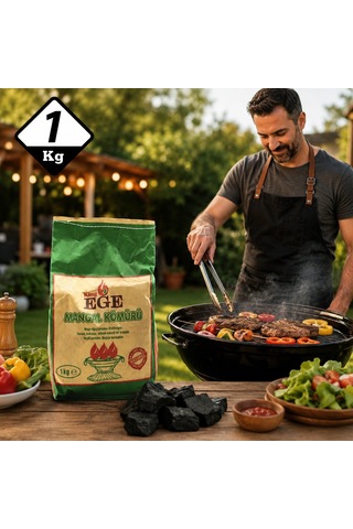 1 Kg Mangal Kömürü - Çıra Hediyeli - Meşe Kömürü Hafta Sonu Ziyafet Hazırlığı Bahçe Keyfi