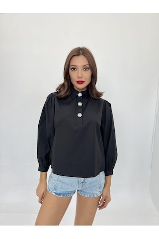 7043 Gömlek-siyah Si Yah