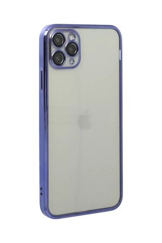 Apple iPhone Uyumlu 11 Pro Max Kılıf Lensli Silikon - Mor Çok Renkli