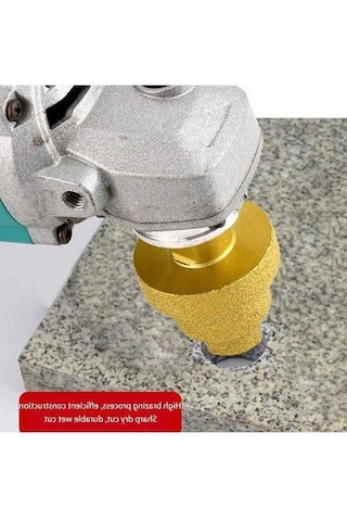 Pazly 1 Adet Elmas Freze Uçlu Fayans Kesici Mermer Raybası Duvarcılık Delme Aleti M10 Kırma Freze Uçları Delik Testeresi