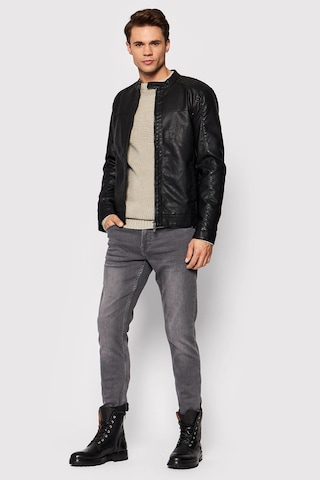 Jack & Jones Erkek Deri Ceket 12147218 Siyah