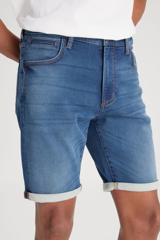 Slim Fit Dar Kesim Yüksek Bel 5 Cepli Açık Mavi Jean Kot Şort L24107958 Stone