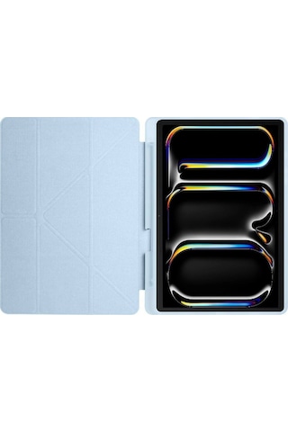 Apple Uyumlu iPad Pro 11 Inç 2024 M4 Kılıf Kalem Şarj Bölmeli Stadlı Uyku Modlu Arkası Silikon Akıllı Case Kılıf