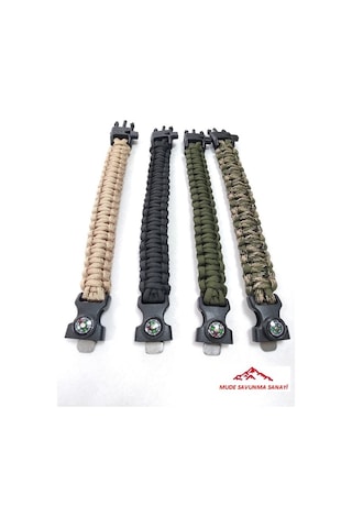 Paracord Bileklik Siyah Çok Renkli