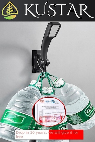 Kustar Siyah Kendinden Yapışkanlı 15 Kg Taşıyabilen Nano Duş Başlığı Askısı Mafsal Kolay Temiz Kurulum Siyah