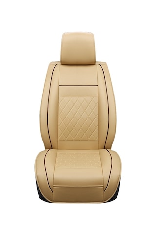 Araba Derisi Tam Kapsamlı Koltuk Minderi Kılıfı, Standart Versiyon, Sadece Bir Koltuk Bej