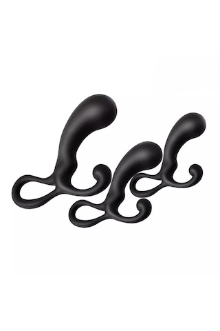 X-sense Siyah Klitoris Stimülatörü Anal Vajinal Plug Set S-m-l