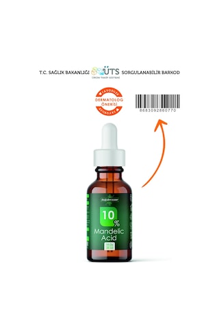 Doğal Eczane Alın Bölgesi Kırışıklıkları İçin %10 Mandelik Asit Peeling Serum 30 ML