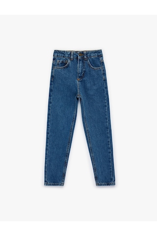 Koton Pamuklu Beli Ayarlanabilir Lastikli Jean Pantolon Dark Indıgo 6skb40010td Koyu İndigo