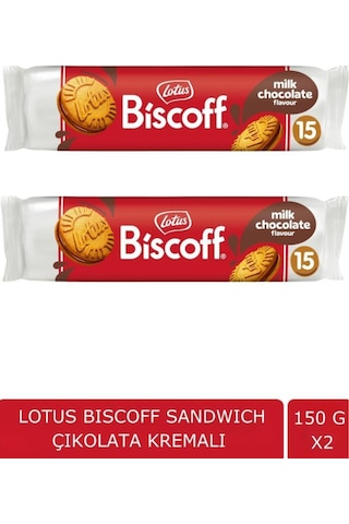 Bıscoff Sandwıch Bıscoff Chocolate 150 Gr - Çikolata Kremalı Bisküvi X 2 Adet