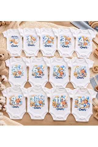 Liya Gift Collection İsme Özel Erkek Bebek Aylık Gelişim Zıbın Seti 13 Parça Yenidoğan 1 Yaş Fotoğraf Çekimi Hediyesi Beyaz Liya Gift Collection İsme Özel Erkek Bebek Aylık Gelişim Zıbın Seti 13 Parça Yenidoğan 1 Yaş Fotoğraf Çekimi Hediyesi Beyaz