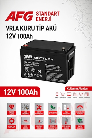 Sb Battery 12v 100 Ah Bakımsız Kuru Akü