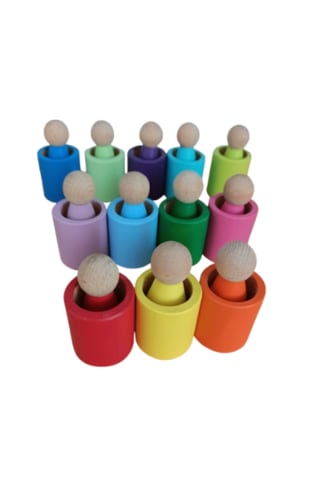 Moccotoys 12 Li Waldorf Peg Bebek & Kase Seti Renkli