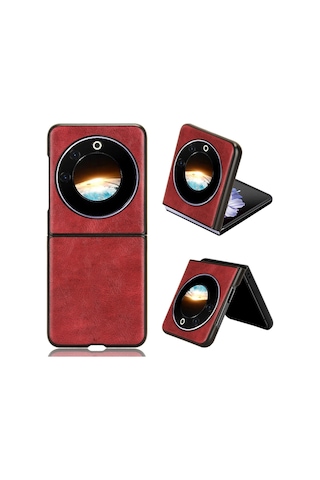 Tecno Phantom V Flip Deri Desenli Plastik Kılıf-al3156