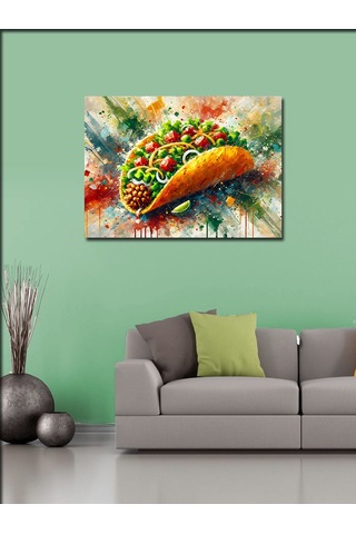 Kanvas Tablo Baharatlı Taco Lezzeti 70cmx100cm