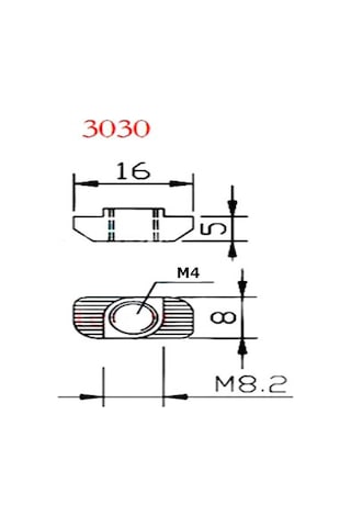 8 Kanal Sigma Profil Somun 100 Adet (M5 Tırtıklı Somun)