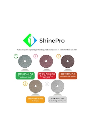 Shinepro™ Beton, Mermer Cila Bakım ve Parlatma Pedi 17 Inç 43 Cm 400