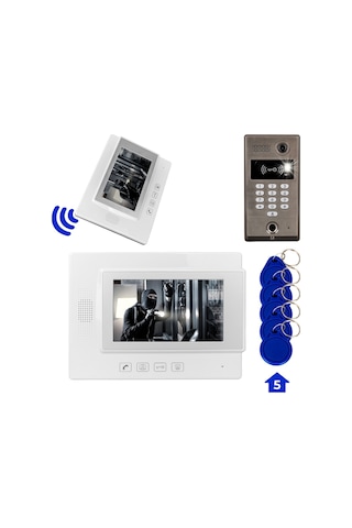 Powermaster Görüntülü Kapı Zili Intercom Tek Dairelik Diafon Kablosuz Gece Görüşlü Şifreli Çipli Parmak İzli