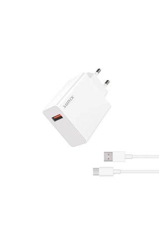 Sunix S-120 120w Turbo Süper Hızlı Şarj Adaptörü Usb-a To Usb-c Kablolu