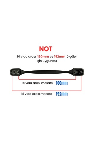 50 Adet Eymen Lüks Siyah Metal Mobilya Kulpu 160mm - 192mm Siyah