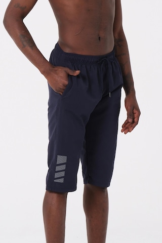 Lacivert Diz Altı Uzun Model Su İtici Özellikli Erkek Plaj Deniz Kapri Şort - Dg341-lacivert 001