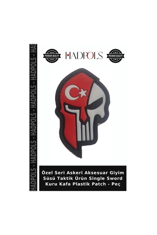 Hadpols Özel Seri Askeri Aksesuar Giyim Süsü Taktik Ürün Single Sword Kuru Kafa Plastik - Peç