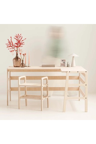 Woodesk Valencia Ahşap Çalışma Masası, Natural Renk Cpt4631-125 Naturel