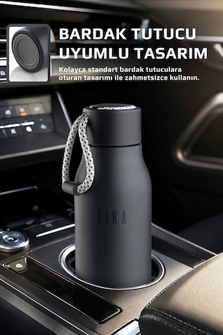 Neoflam Fika Rento Sızdırmaz Vidalı Kapaklı Geniş Ağızlıklı Kolay Taşınabilir Çelik Termos 600 Ml Antrasit