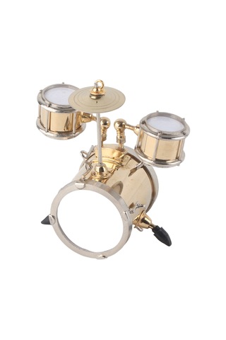 Vkemall Miniatur Müzik Aleti: Bakır Üç Davul Modeli, Detaylı Tasarım, Hediye Kutusuyla, Muzisyenlere Özel Hediyelik Süs