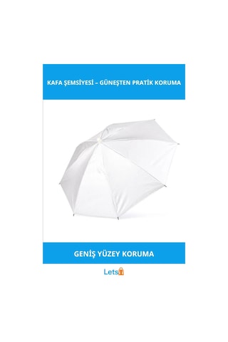 Letsii Beyaz Kafa Şemsiyesi Güneş Koruma Aksesuarı Çok Renkli