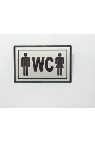 Büro İş Güvenliği İçin 13x8cm Maksi Bay Bayan Ortak Kullanım Wc Uyarı Tabelası