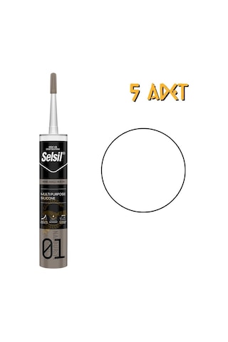 Selsil Genel Amaçlı Silikon Beyaz 280 Gr. - 5 Adet