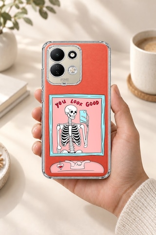 Redmi 17 4g/5g Uyumlu You Look Good İskelet Tasarımlı Baskılı Silikon Kılıf