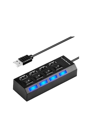 4 Port Usb 2.0 Çoklayıcı Hub Anahtarlı Işıklı On Off Düğmeli