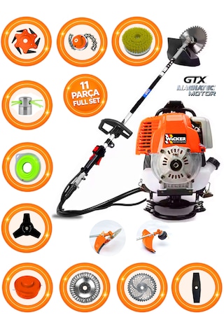 Prowackers German Tx-462 Max Seri Sırt Tipi Benzinli Ot Çalı Çim Biçme Tırpanı+ 11 Pcs Full Set Hali Yıkamalı